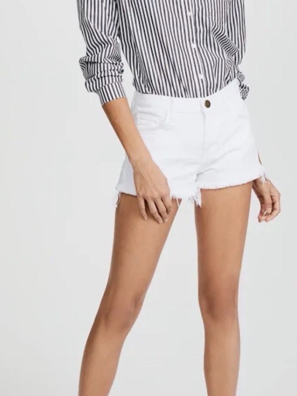 New - Current Elliott The Boyfriend Shorts White